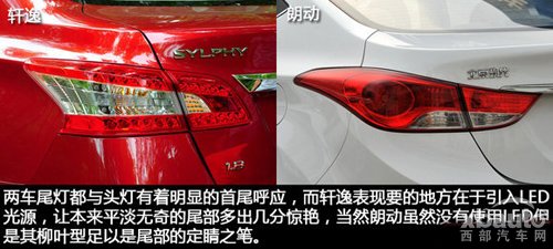 西部汽车网日产轩逸对比现代朗动