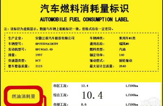 2.0T配DCT 江淮瑞风M6车型动力信息