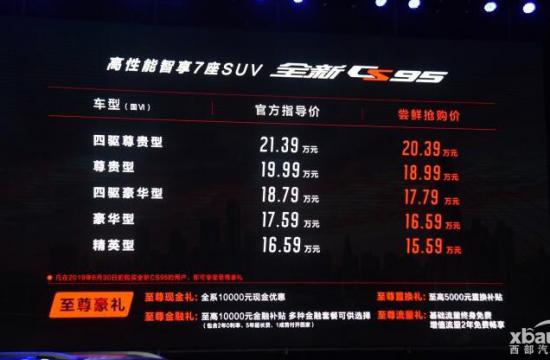 新款长安CS95正式上市 售16.59-21.39万
